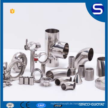 Sanitär-Tri-Clamp-Fittings aus Edelstahl 304 für Lebensmittelqualität